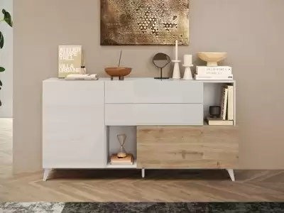 Bahut 1 porte 1 abattant 2 tiroirs