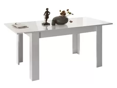Table de repas extensible Monaco blanc brillant/chene