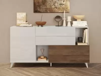 Bahut 1 porte 1 abattant 2 tiroirs