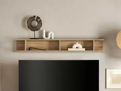 Etagre murale Monaco gris clair/chene