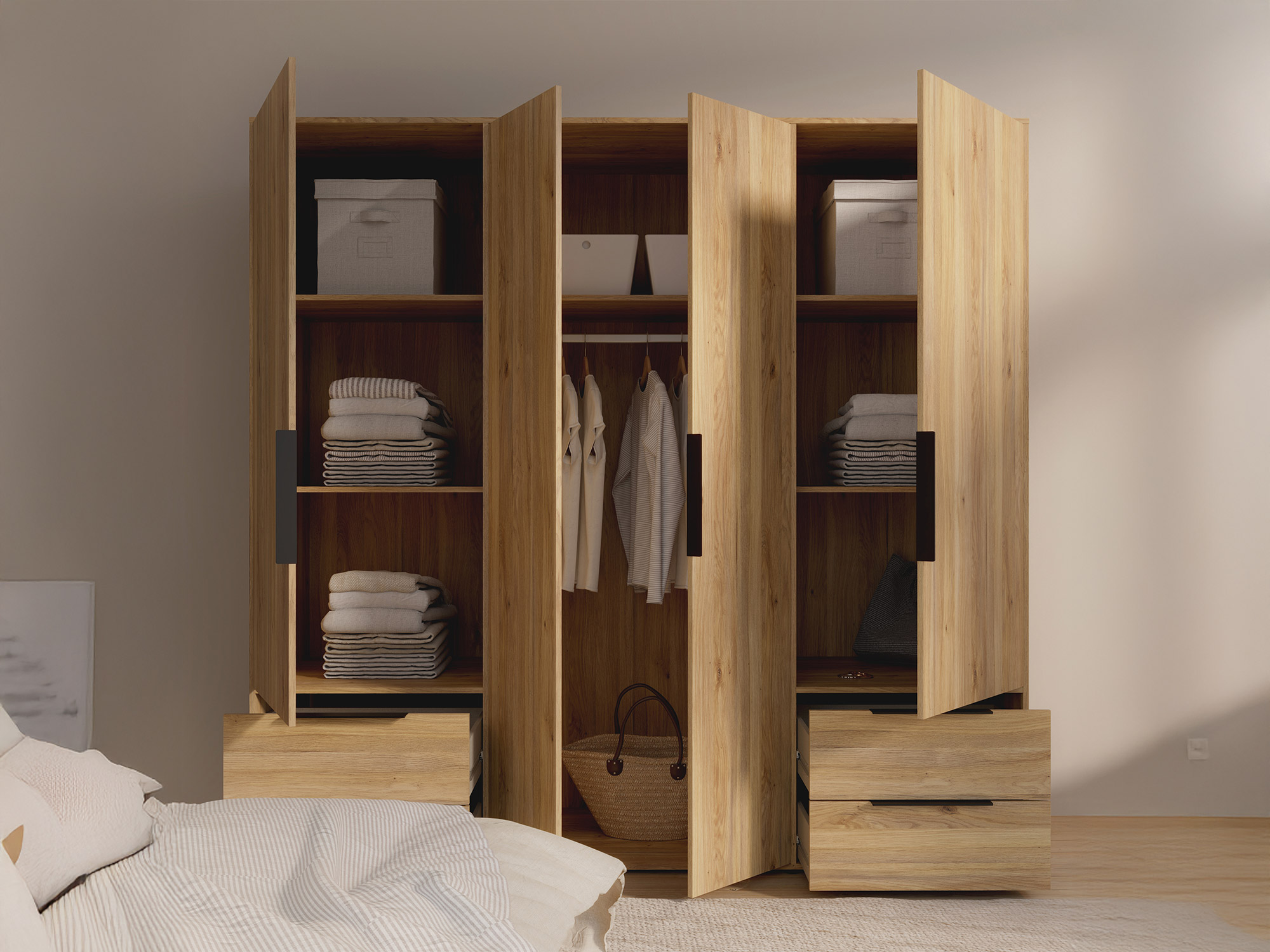 Armoire 4 portes 4 tiroirs Orkney