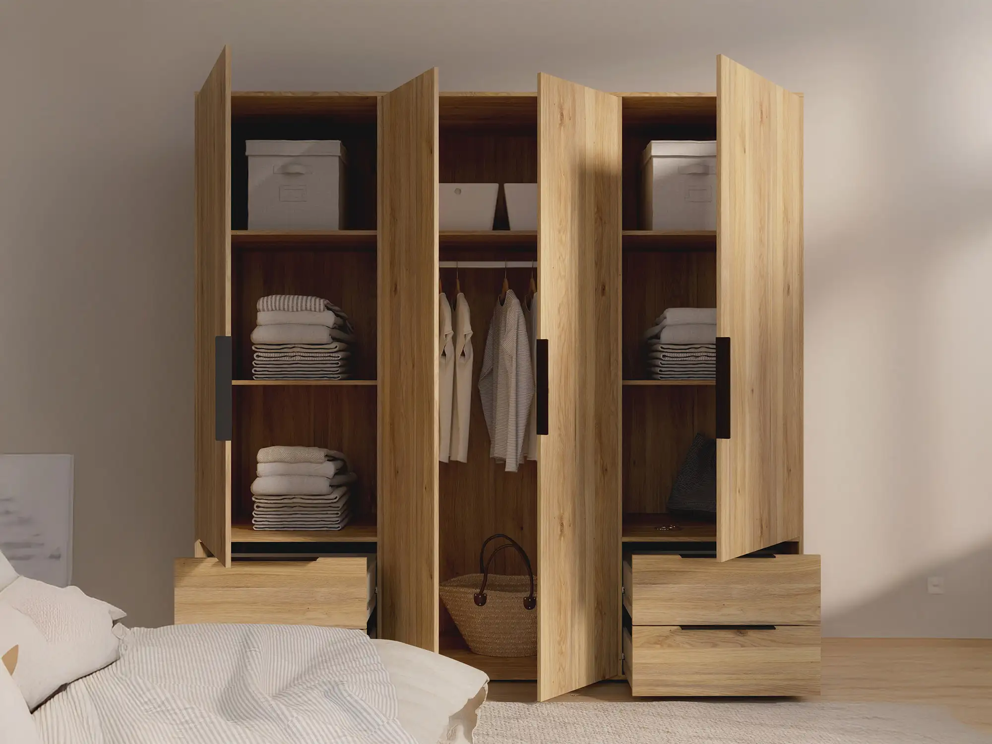 Armoire 4 portes 4 tiroirs Orkney