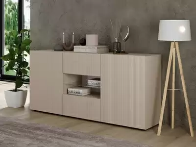 Bahut 2 portes 2 tiroirs Rio laqu cachemire