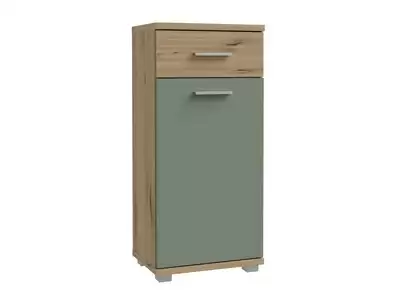 Meuble 1 porte 1 tiroir Champ chene artisan/vert sauge