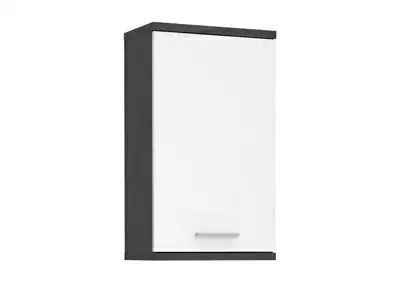 Meuble haut Champ gris fonc/blanc brillant