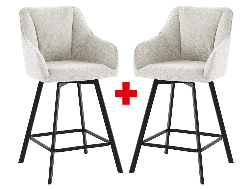 Lot de 2 tabourets de bar pivotant Willka