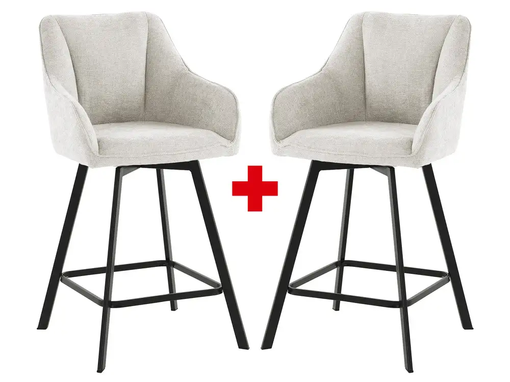 Lot de 2 tabourets de bar pivotant Willka