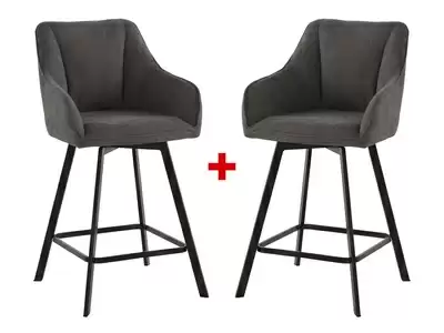 Lot de 2 tabourets de bar pivotant Willka