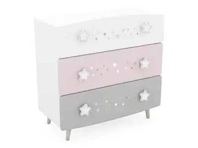 Commode 3 tiroirs Etoiles