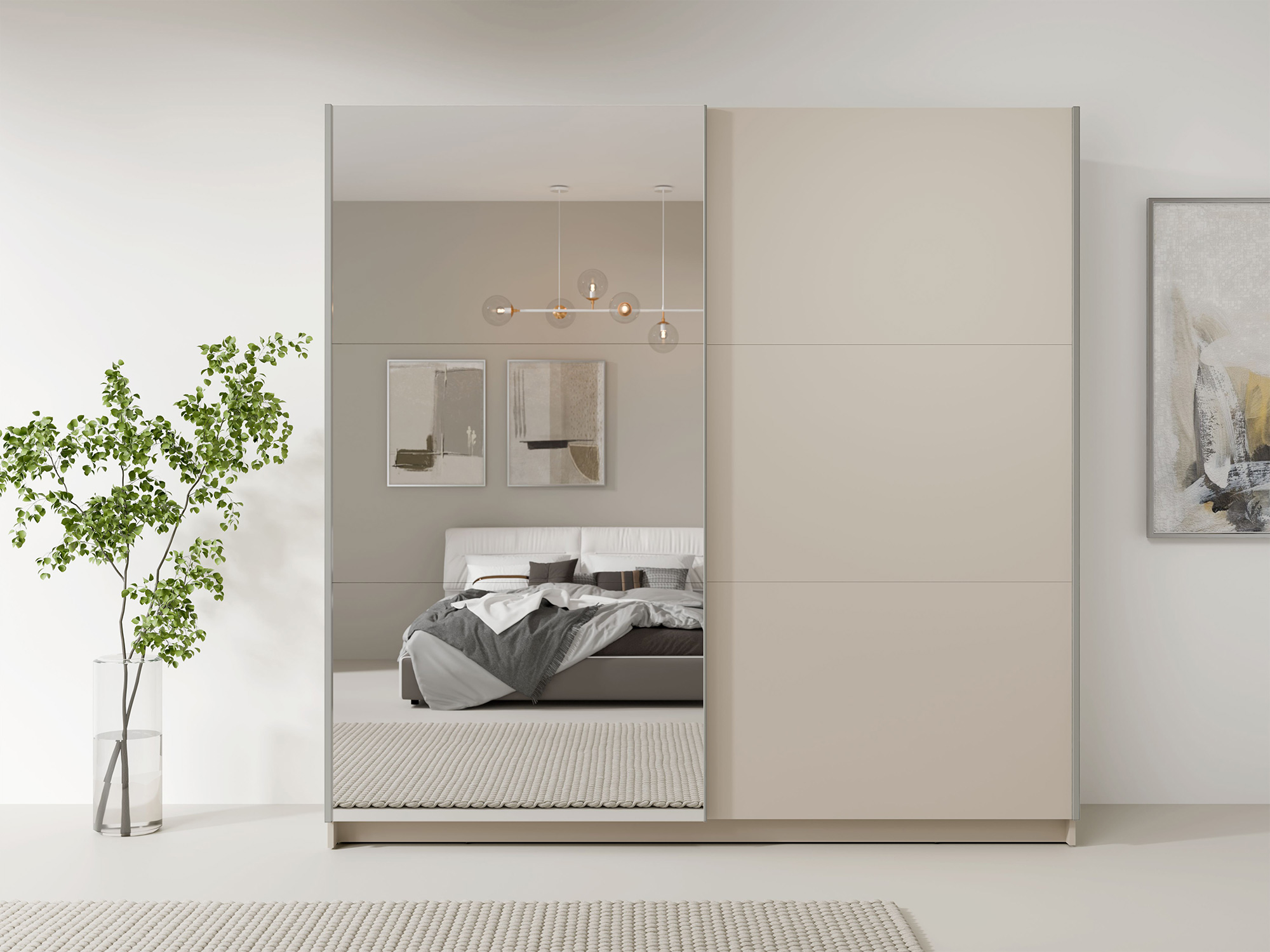 Armoire 2 portes dont 1 miroir Arsola