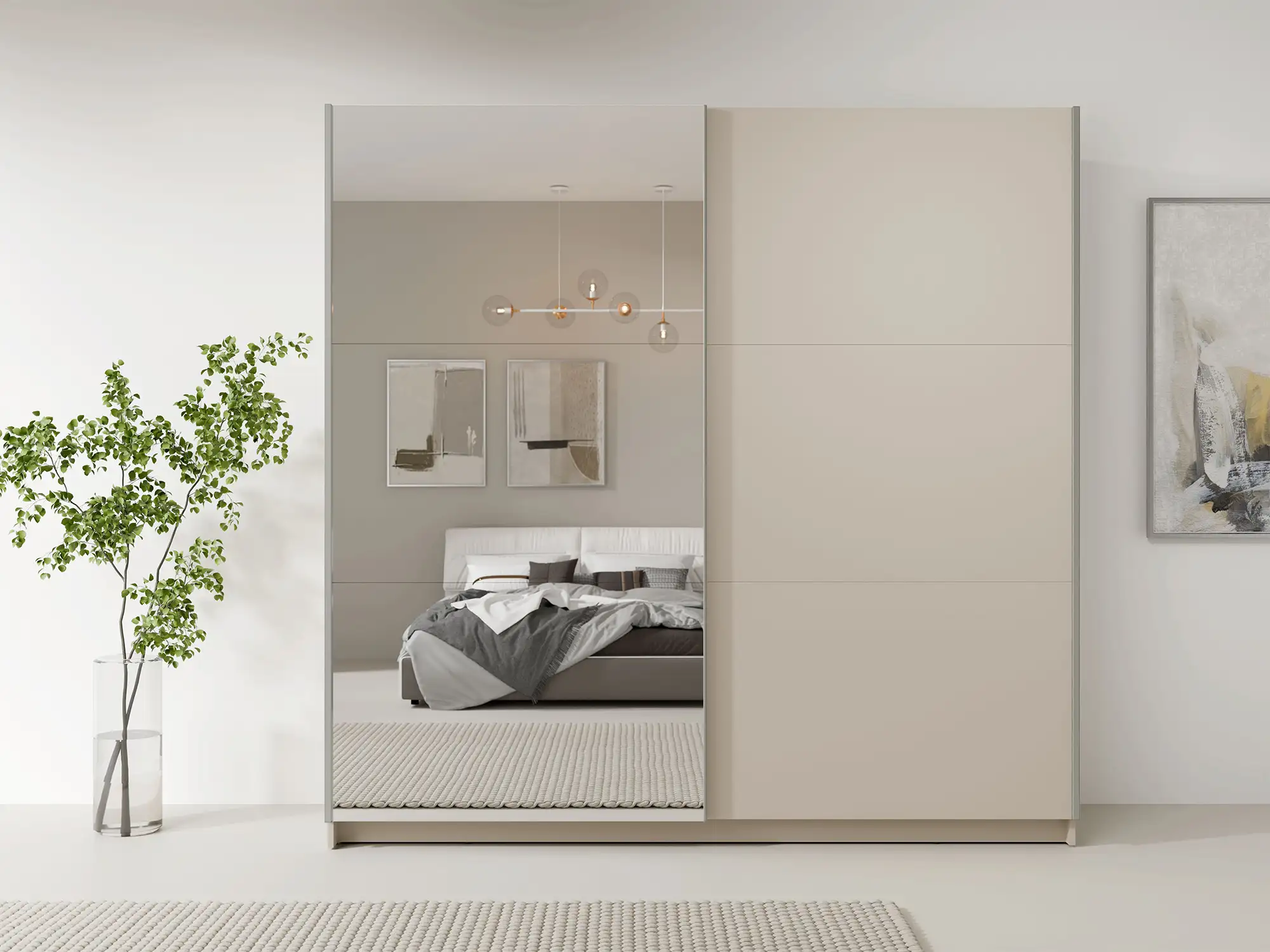 Armoire 2 portes dont 1 miroir Arsola