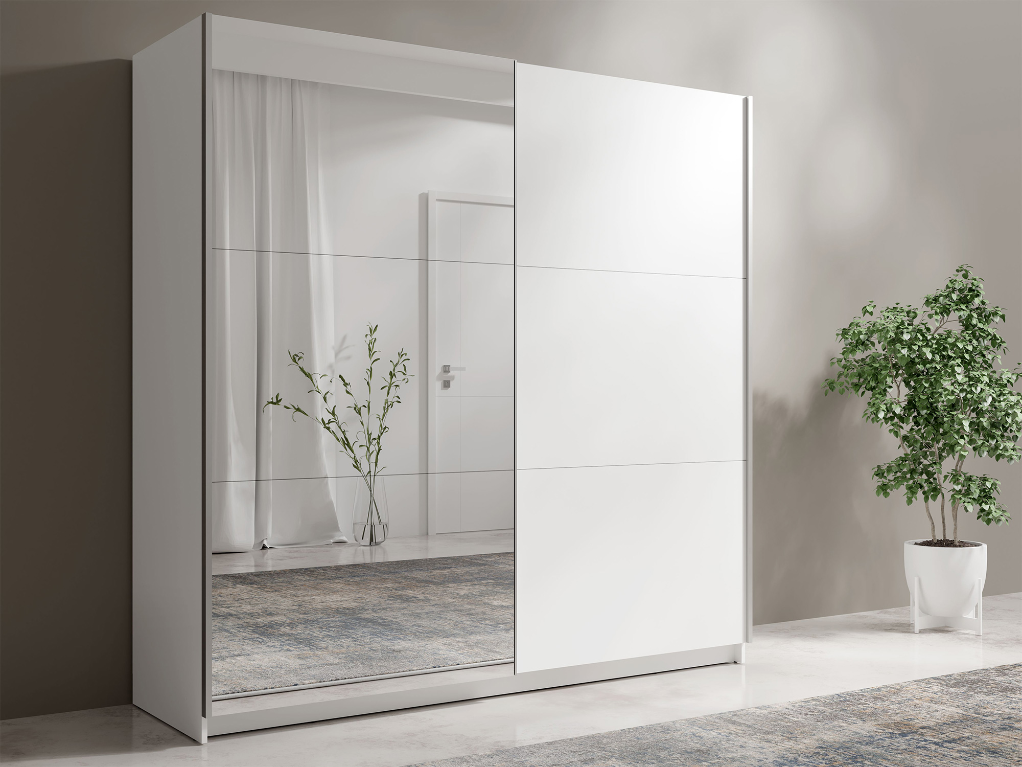 Armoire 2 portes dont 1 miroir Arsola