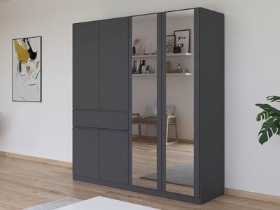 Armoire 6 portes dont 2 miroirs  1 tiroir