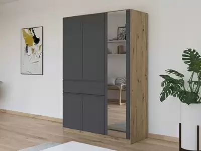 Armoire 5 portes dont 1 miroir 1 tiroir