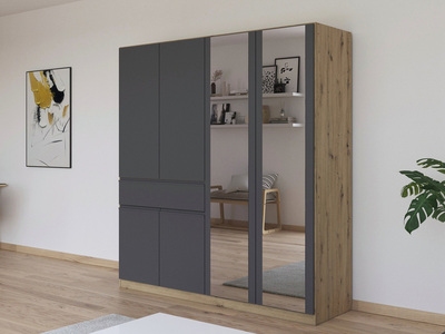 Armoire 6 portes dont 2 miroirs  1 tiroir