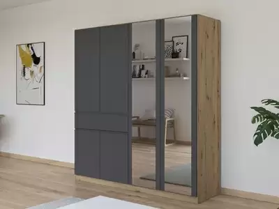 Armoire 6 portes dont 2 miroirs 1 tiroir