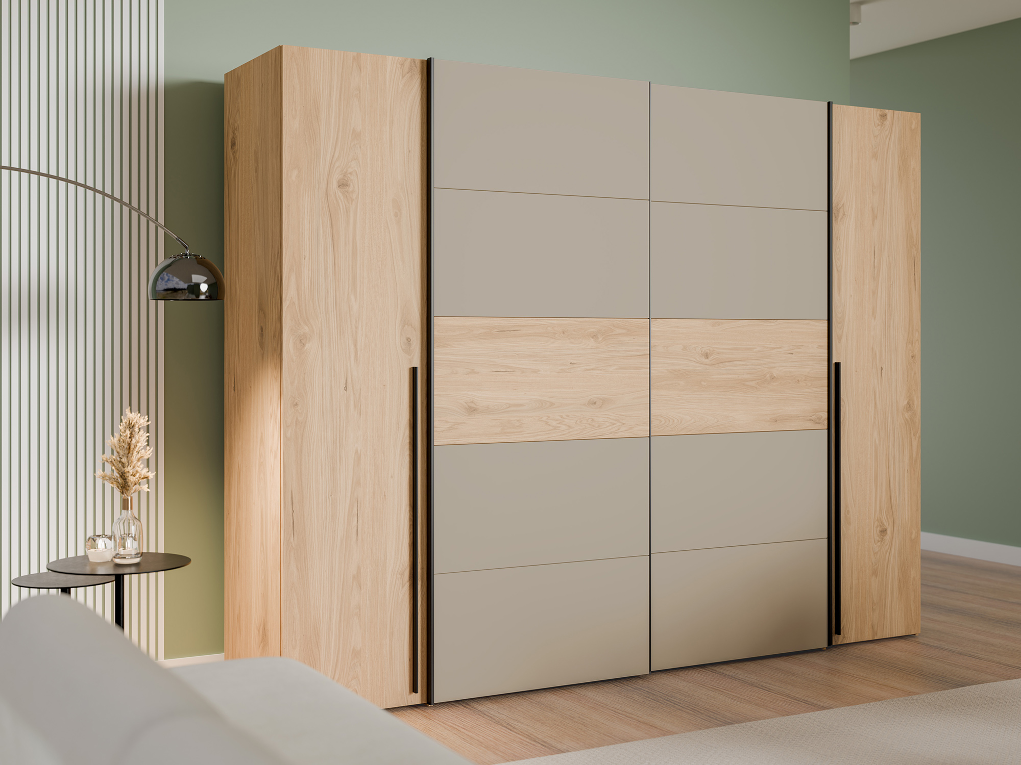 Armoire 2 portes coulissantes+ 2 battantes Narago