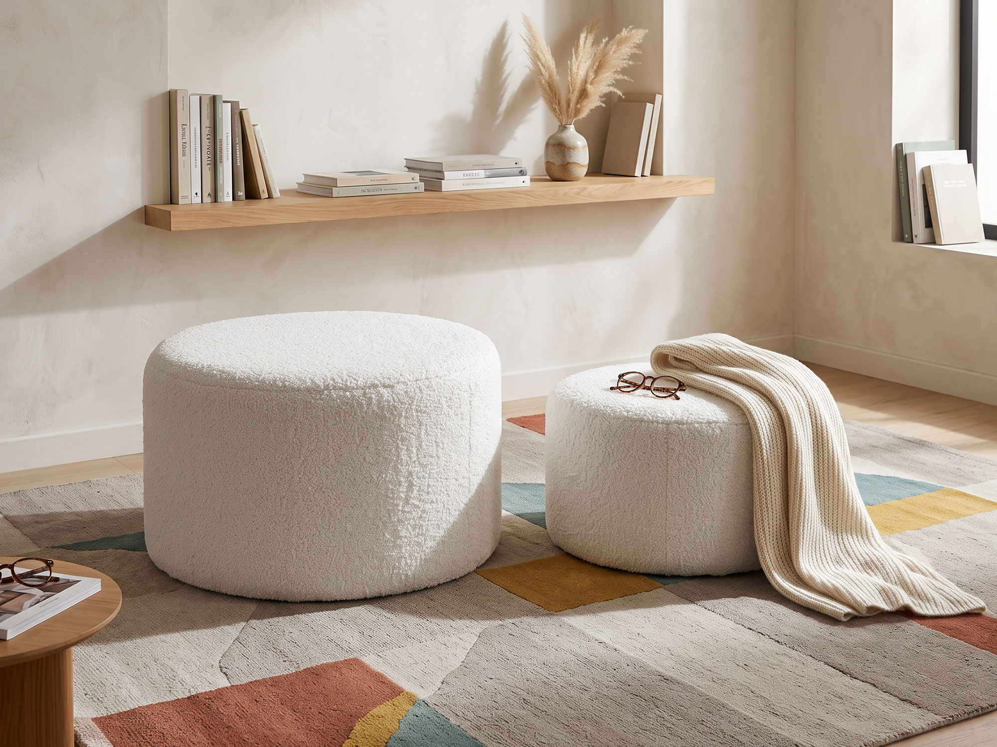 Lot de 2 poufs Dina