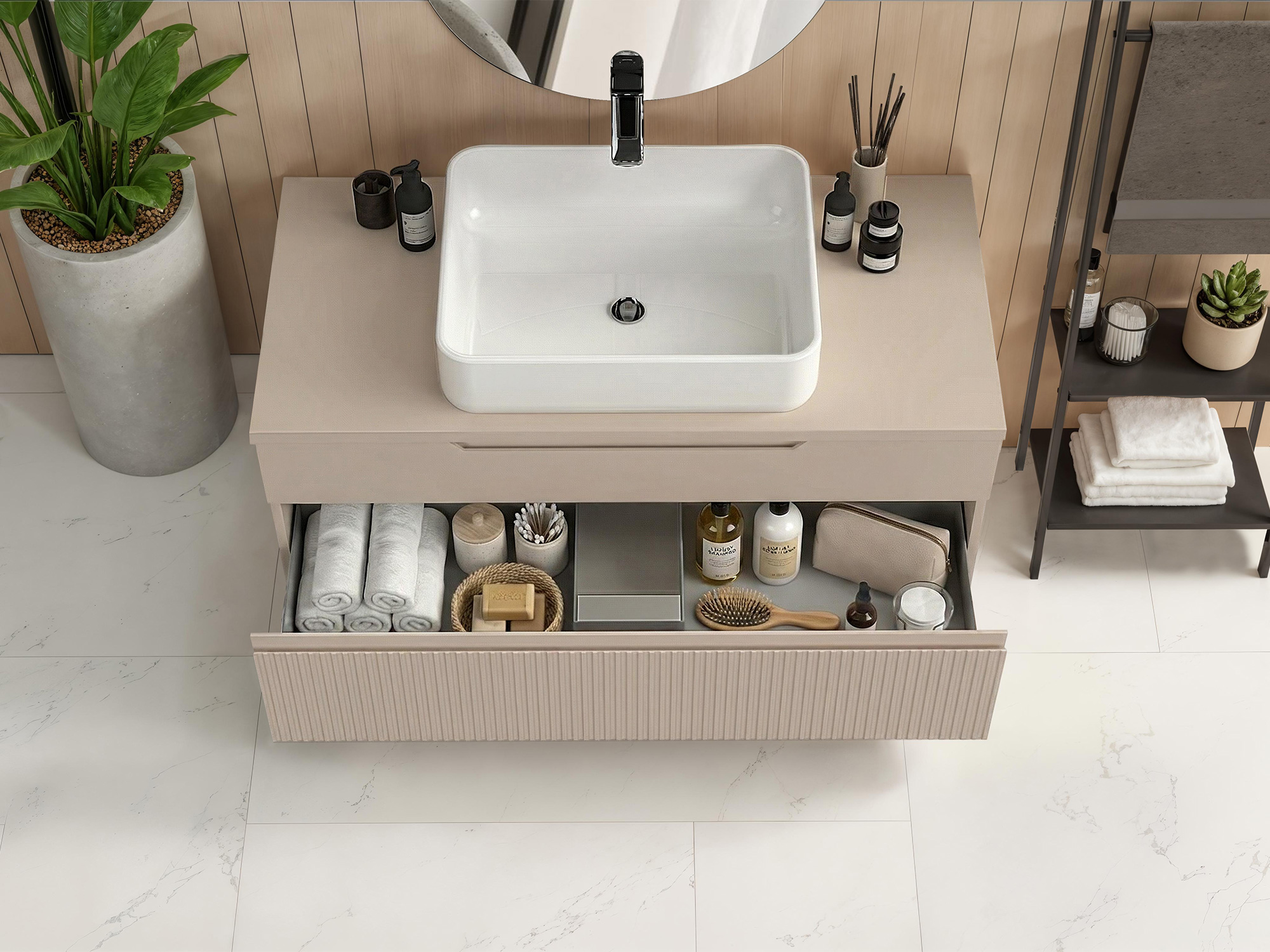 Meuble salle de bain 2 tiroirs suspendu Rio salle de bain