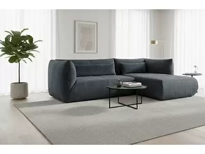 Canap� d'angle convertible et r�versible avec pouf