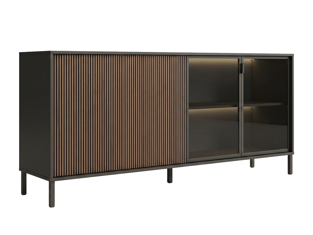Bahut 4 portes dont 2 vitr�es Asti