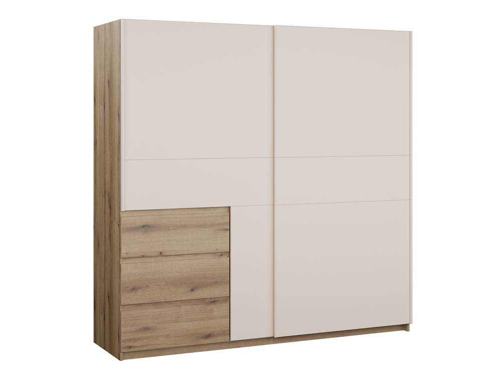 Armoire 2 portes coulissantes 3 tiroirs Collet