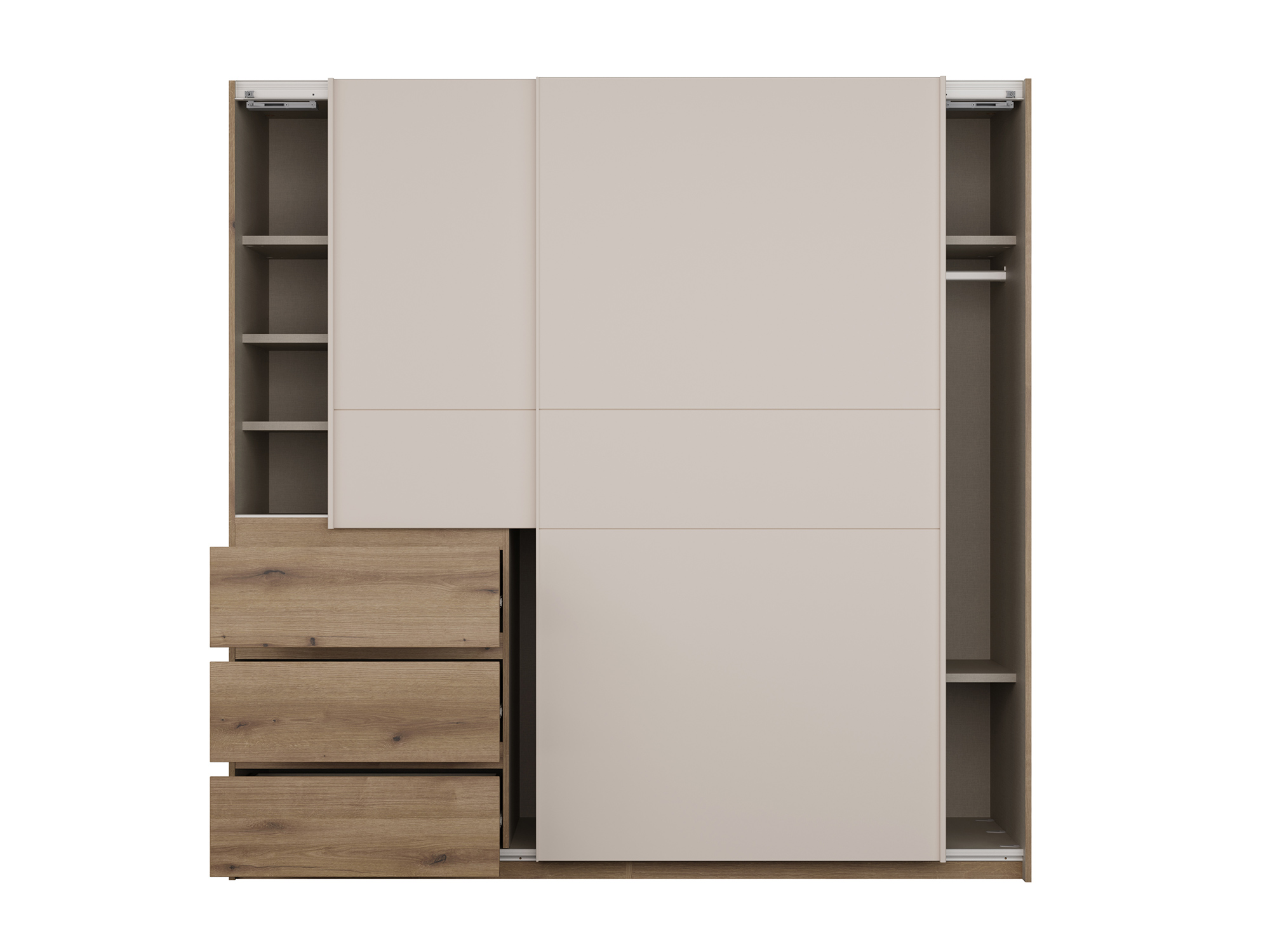 Armoire 2 portes coulissantes 3 tiroirs Collet