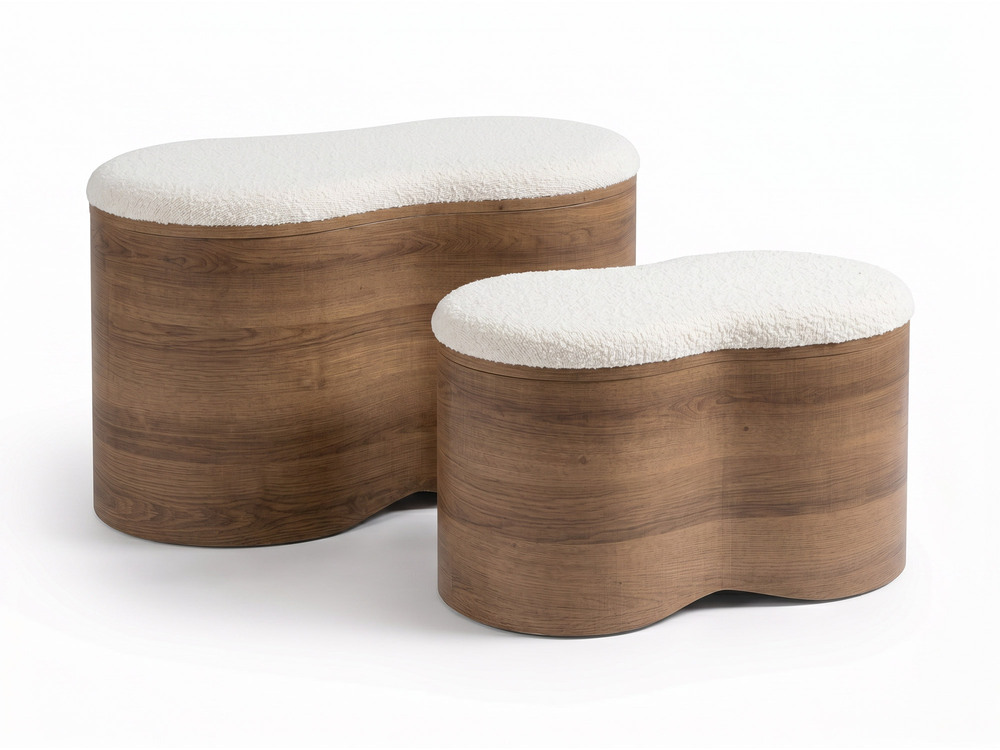 Lot de 2 poufs coffres Lo�