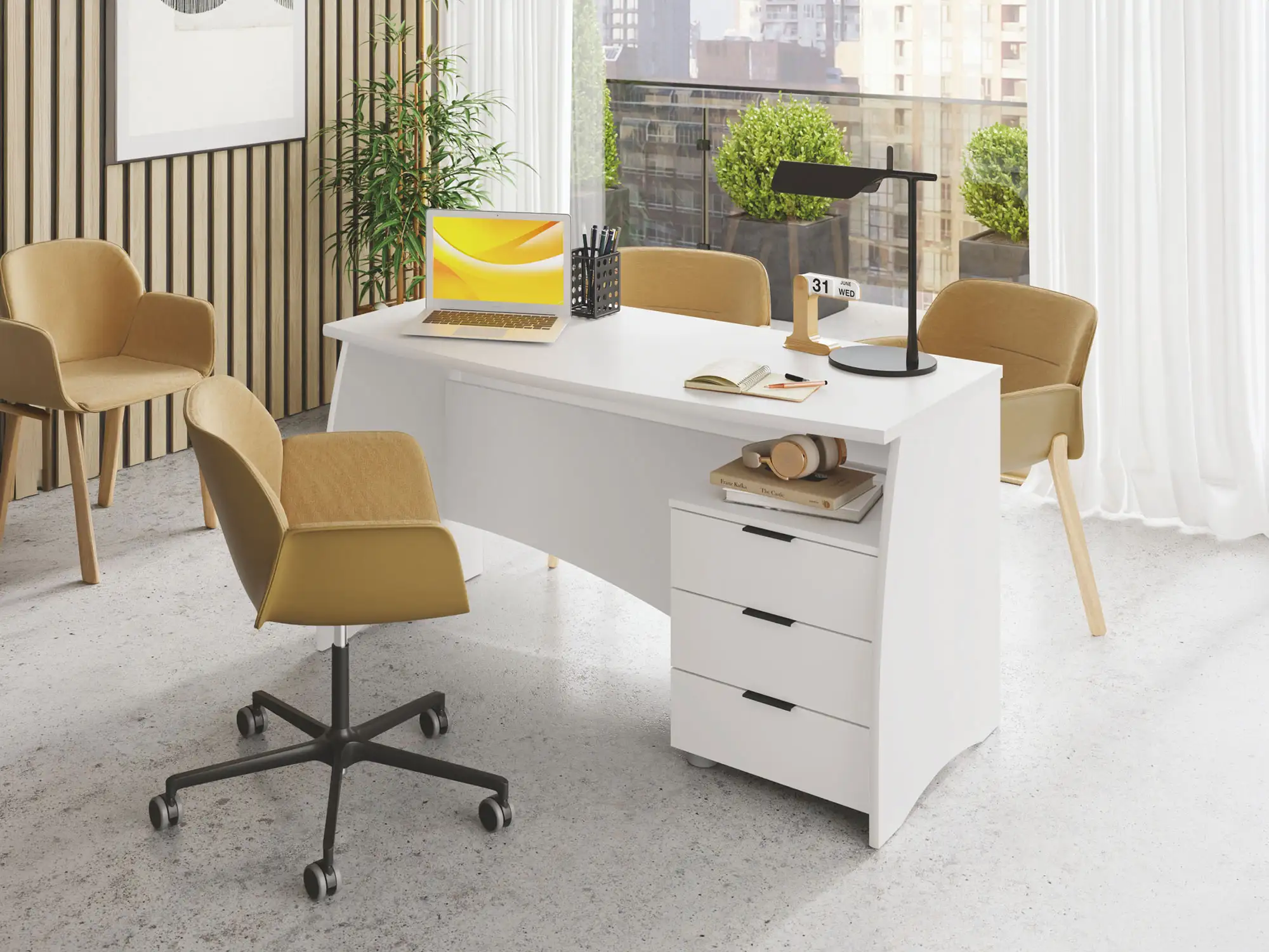 Bureau avec caisson Stefania