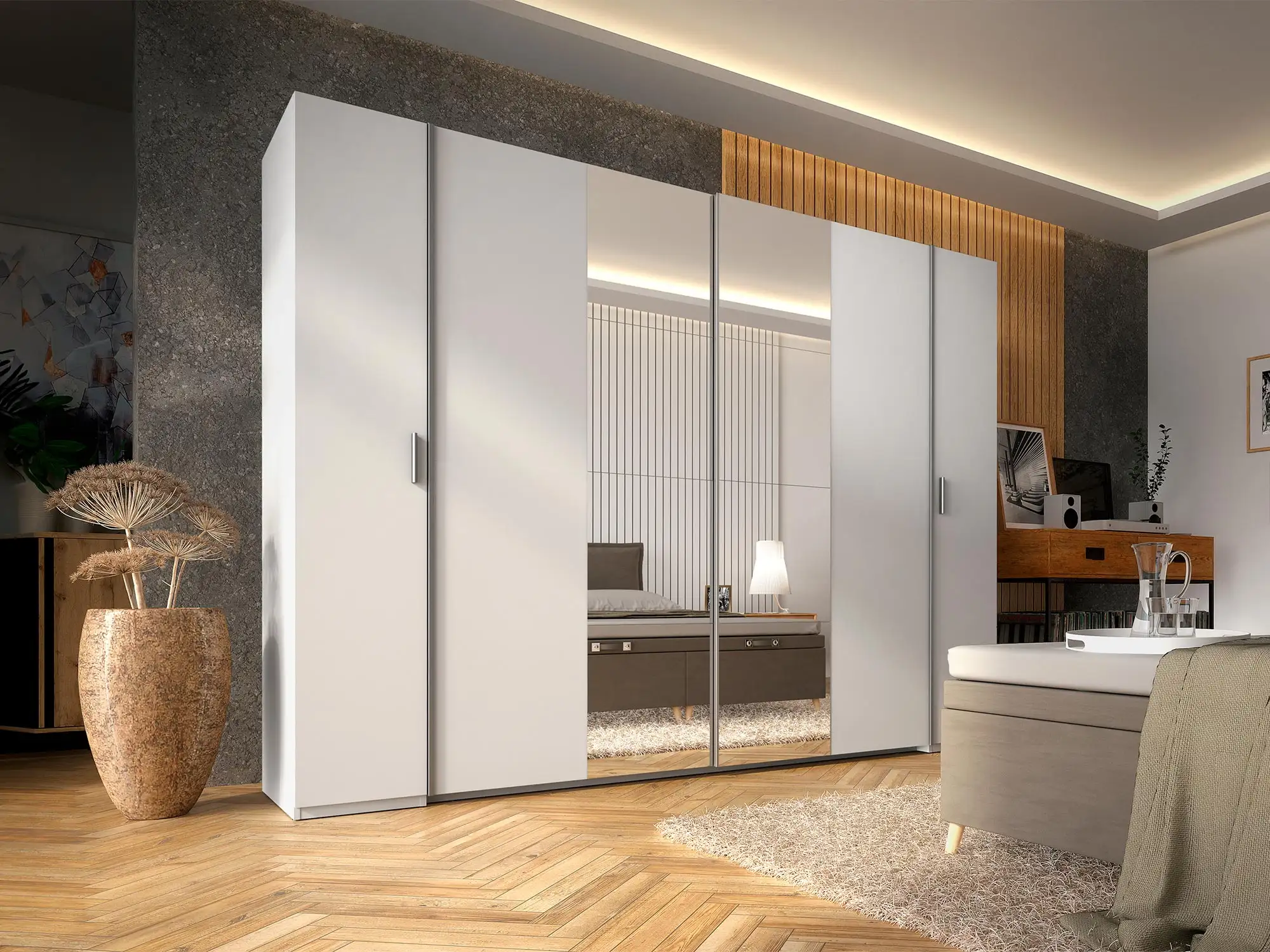 Armoire 2 portes battantes + 2 portes coullissantes Store