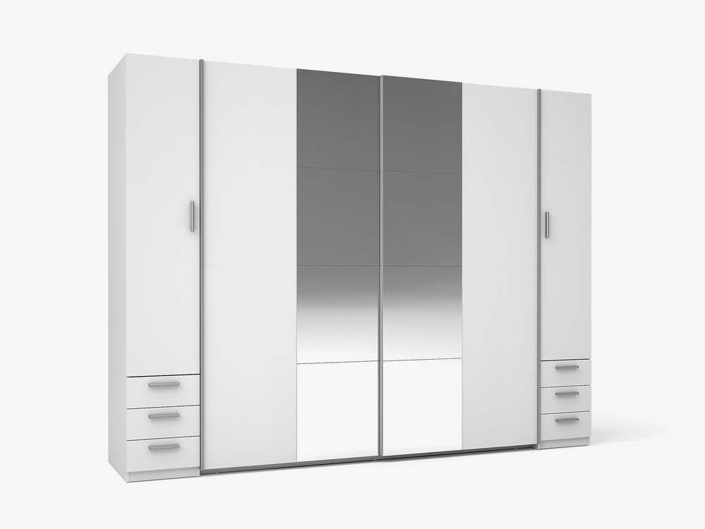 Armoire 4 portes dont 2 portes coullissantes+ 6 tiroirs Store