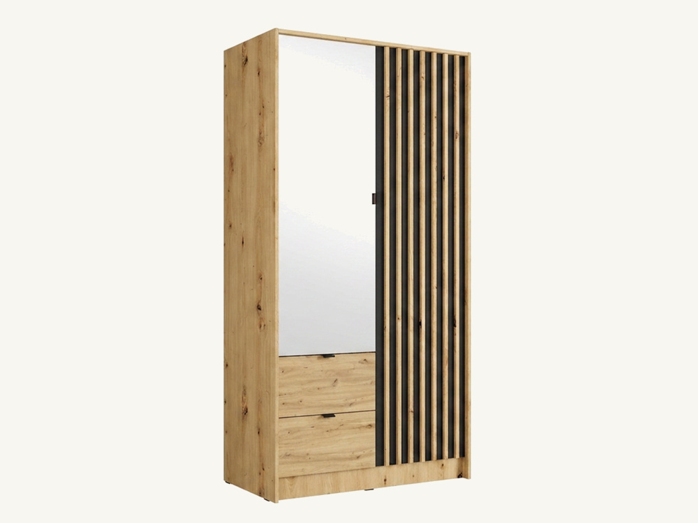 Armoire 2 portes dont 1 miroir Katania