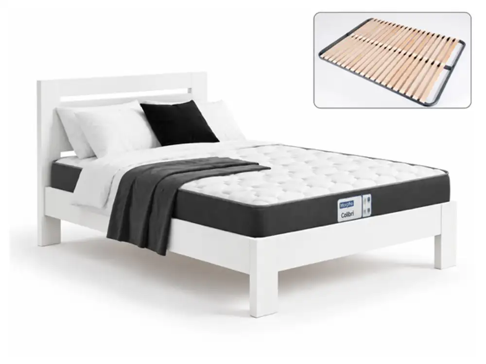 Lit + sommier + matelas Pack elio + confort + colibri