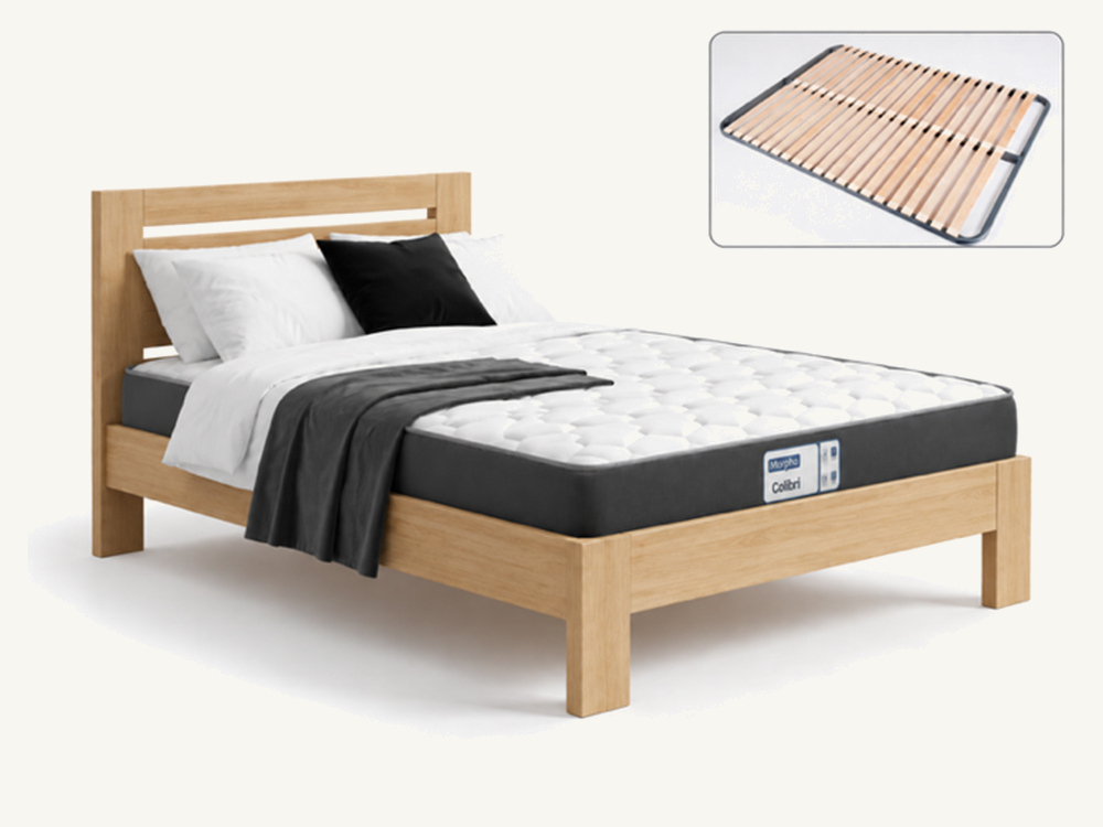 Lit + sommier + matelas Pack elio + confort + colibri