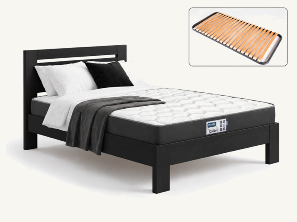 Lit + sommier + matelas Pack elio + confort + colibri