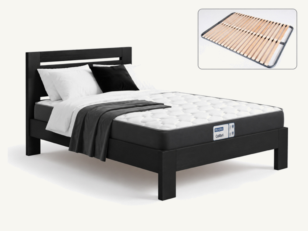 Lit + sommier + matelas Pack elio + confort + colibri
