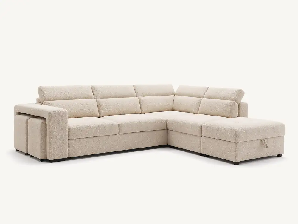 Canap� d'angle convertible et r�versible avec pouf Vento