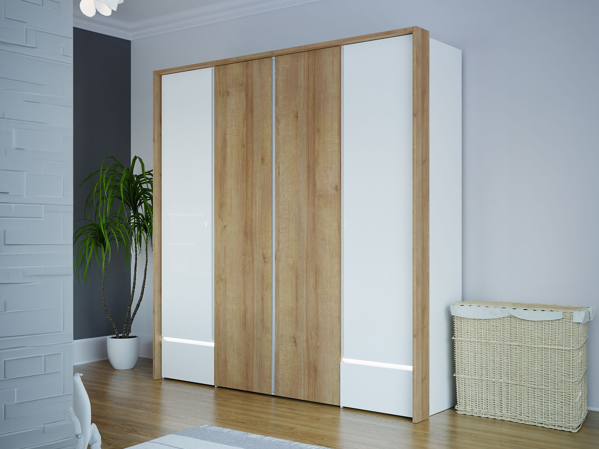 Armoire 4 portes et 2 tiroirs Lenybelardo
