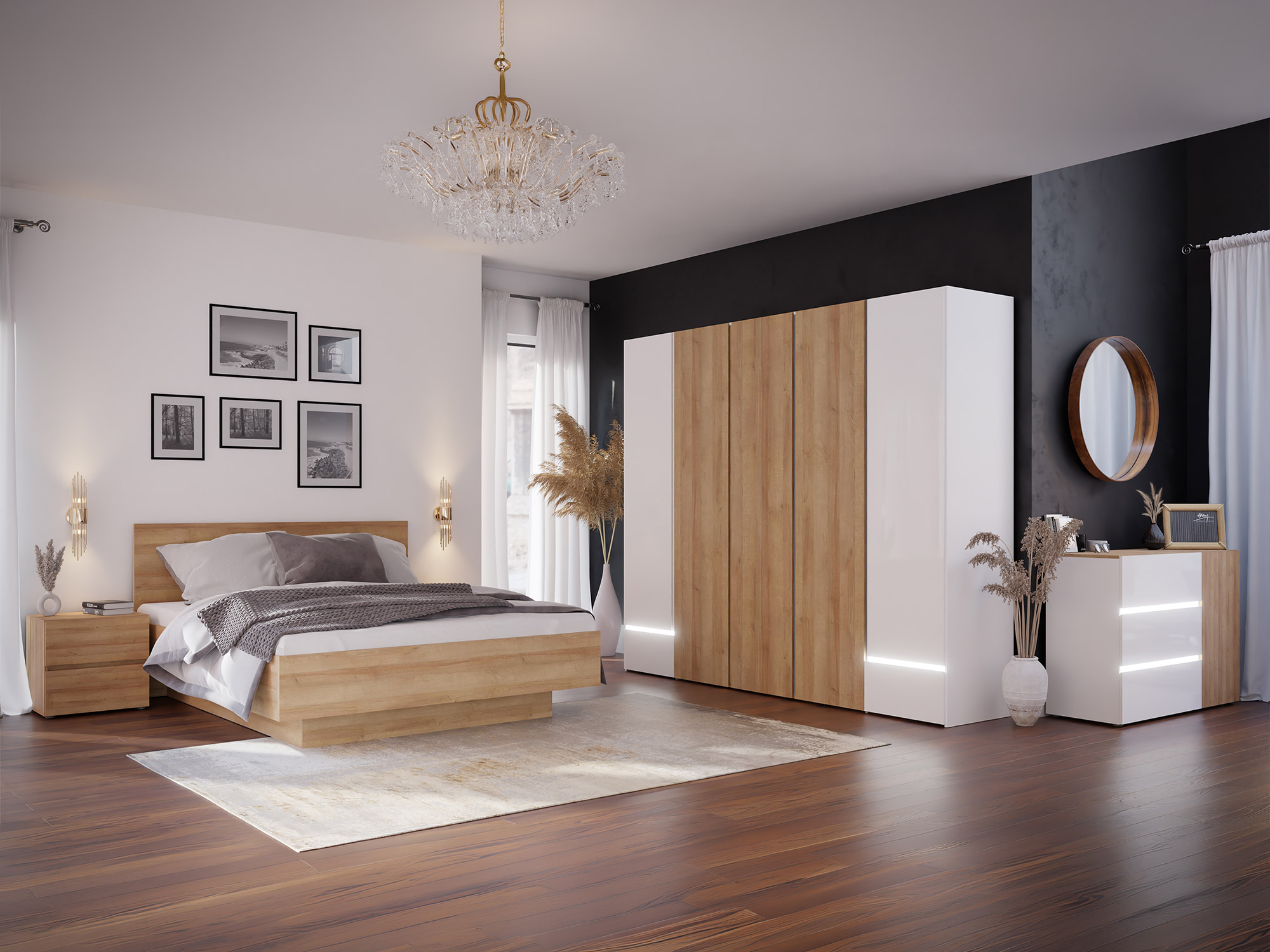 Armoire 5 portes et 2 tiroirs Lenybelardo