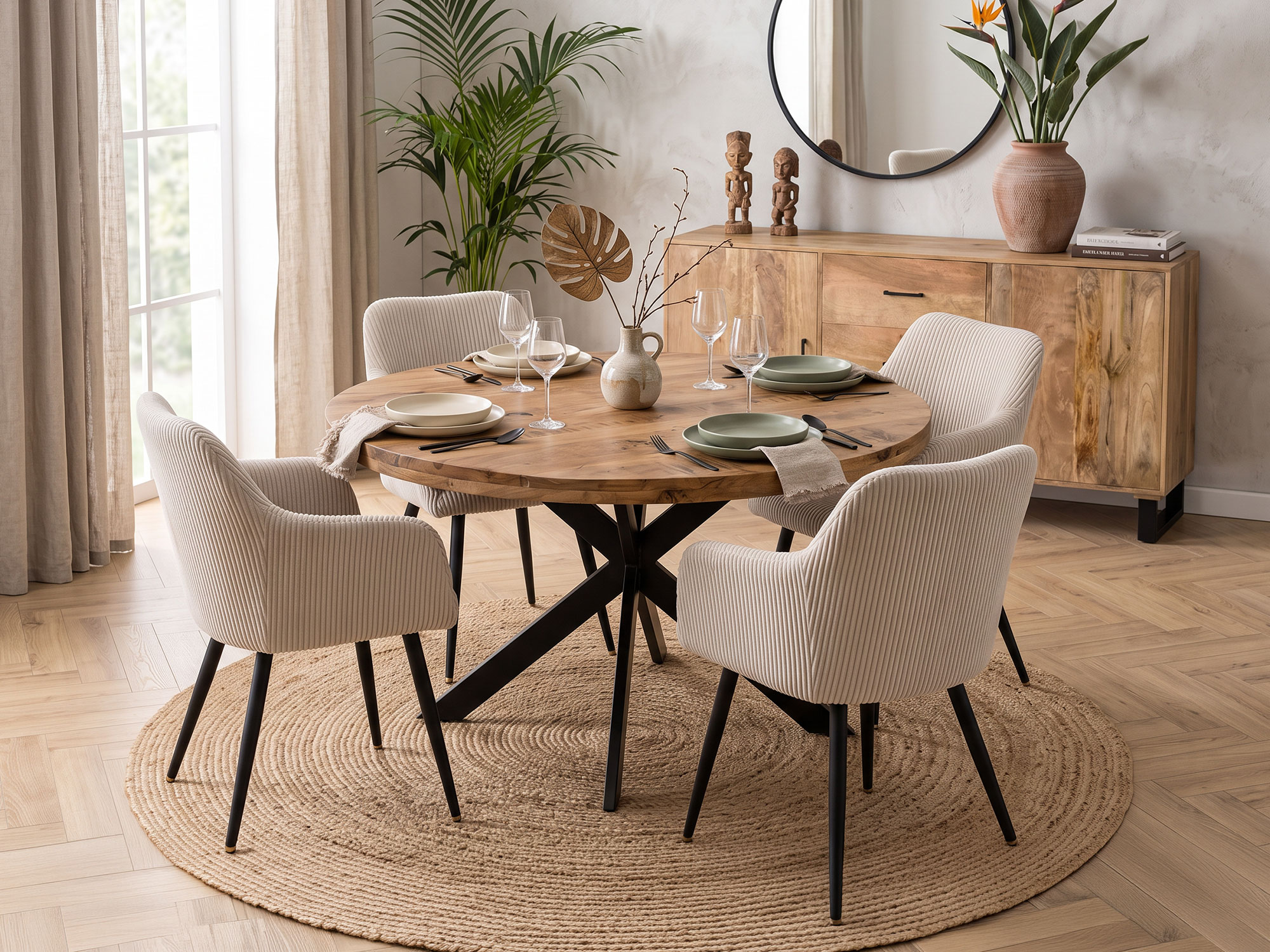 Ensemble table de repas + 4 chaises Semarang